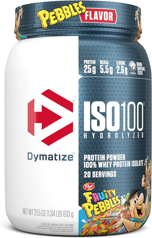 Dymatize ISO100 Hydrolyzed Protein Powder, 100% Whey Isolate, 25g of Protein, 5.5g BCAAs, Gluten Free, Fast Absorbing, Easy Digesting