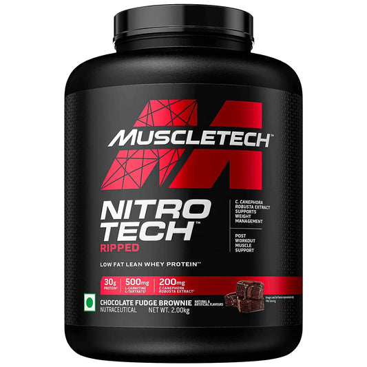 MUSCLETECH NITROTECH RIPPED CHOCOLATE FUDGE BROWINE 1.81 KG - India's Leading Genuine Supplement Retailer