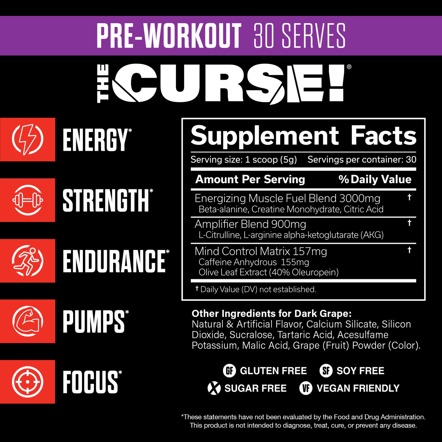 JNX SPORTS The Curse! Pre Workout Powder