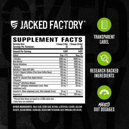 JACKED FACTORY NITROSURGE MAX PRE-WORKOUT 40Servings