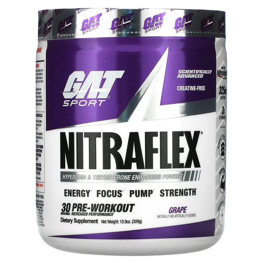 GAT, Sport, NITRAFLEX, Grape, 10.9 oz (309 g) - India's Leading Genuine Supplement Retailer