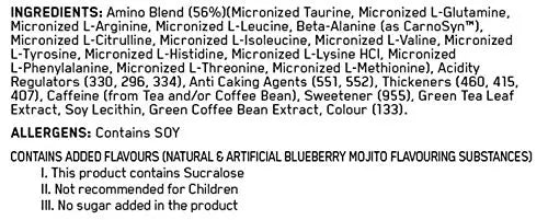 ON ESSENTIALS AMINO ENERGY 30 SERVING BLUEBERRY MOJITO FLAVOUR - Muscle & Strength India - India's Leading Genuine Supplement Retailer 