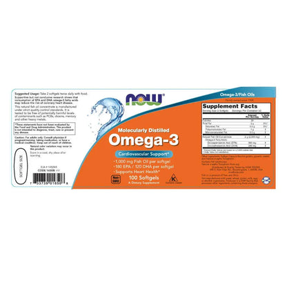 Now Omega-3 100 Softgels - Muscle & Strength India - India's Leading Genuine Supplement Retailer 