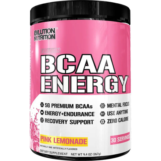 EVL BCAA ENERGY 30 SERVINGS PINK LEMONADE - Muscle & Strength India - India's Leading Genuine Supplement Retailer 