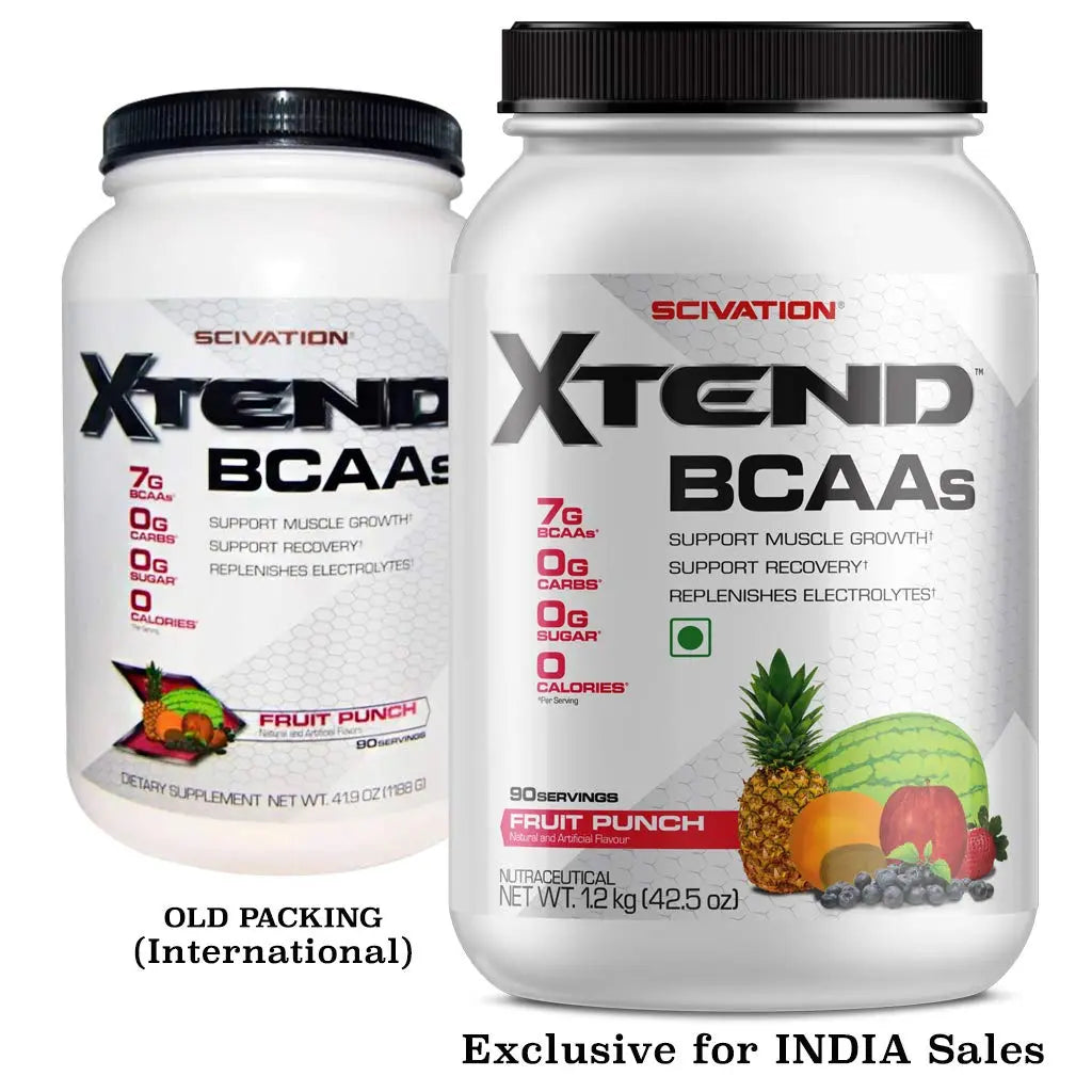 XTEND BCAAS 90 SERVINGS FRUIT PUNCH - Muscle & Strength India - India's Leading Genuine Supplement Retailer 