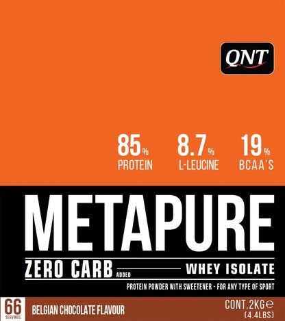 QNT METAPURE BELGAIN CHOCOLATE FLAVOUR 2KG - Muscle & Strength India - India's Leading Genuine Supplement Retailer 