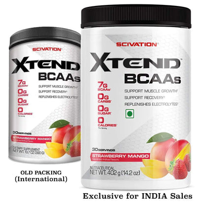 SCIVATION XTEND BCAA 30 SERVINGS STRAWBERRY MANGO - Muscle & Strength India - India's Leading Genuine Supplement Retailer 