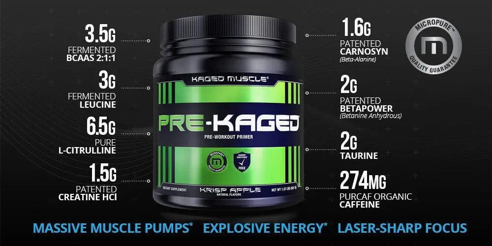 KAGED MUSCLE PRE-KAGED KRISP APPLE 621 GRAM - Muscle & Strength India - India's Leading Genuine Supplement Retailer 