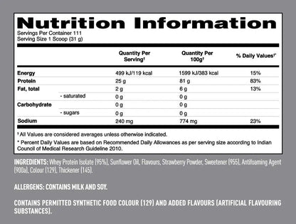 NATURE'S BEST ISOPURE ZERO CARB STRAWBERRY 7.5 LBS - Muscle & Strength India - India's Leading Genuine Supplement Retailer 