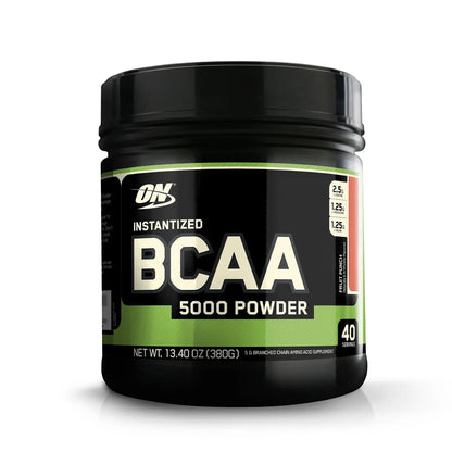 Optimum Nutrition (ON) Instantized BCAA 5000 Mg Powder - 380 G (Fruit Punch) - Muscle & Strength India - India's Leading Genuine Supplement Retailer 