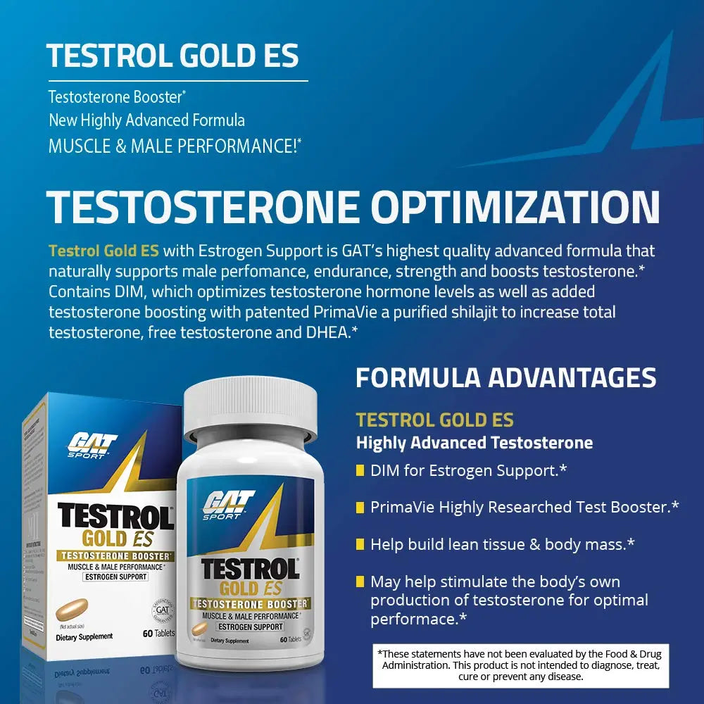 GAT TESTROL GOLD ES 60 TABS - Muscle & Strength India - India's Leading Genuine Supplement Retailer 