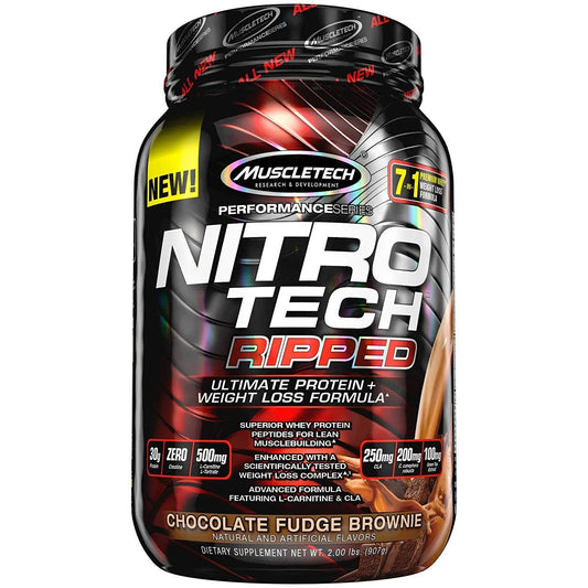 MT PERFORMANCE SERIES NITROTECH RIPPED 2.00LBS CHOCOLATE FUDGE B - Muscle & Strength India - India's Leading Genuine Supplement Retailer 