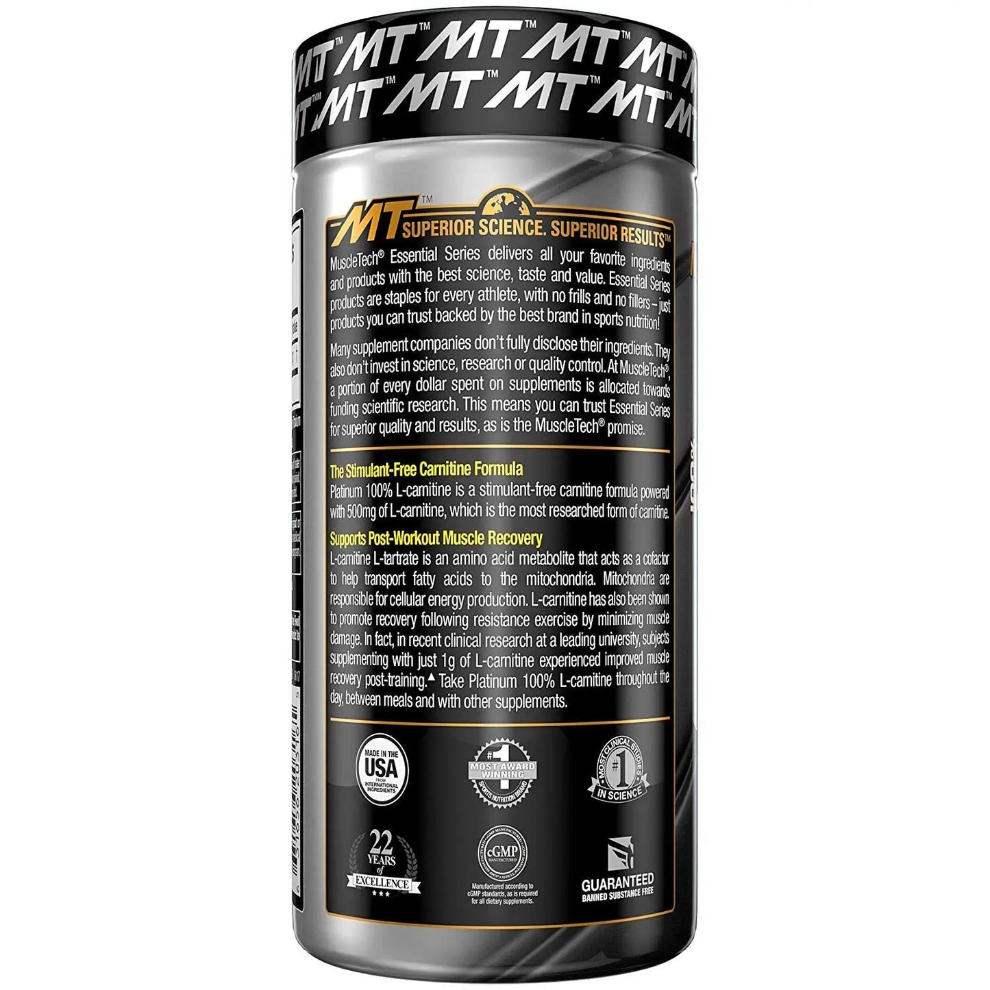 MT ESSENTIAL SERIES PLATINUM L- CARNITINE 60 CAPS - Muscle & Strength India - India's Leading Genuine Supplement Retailer 