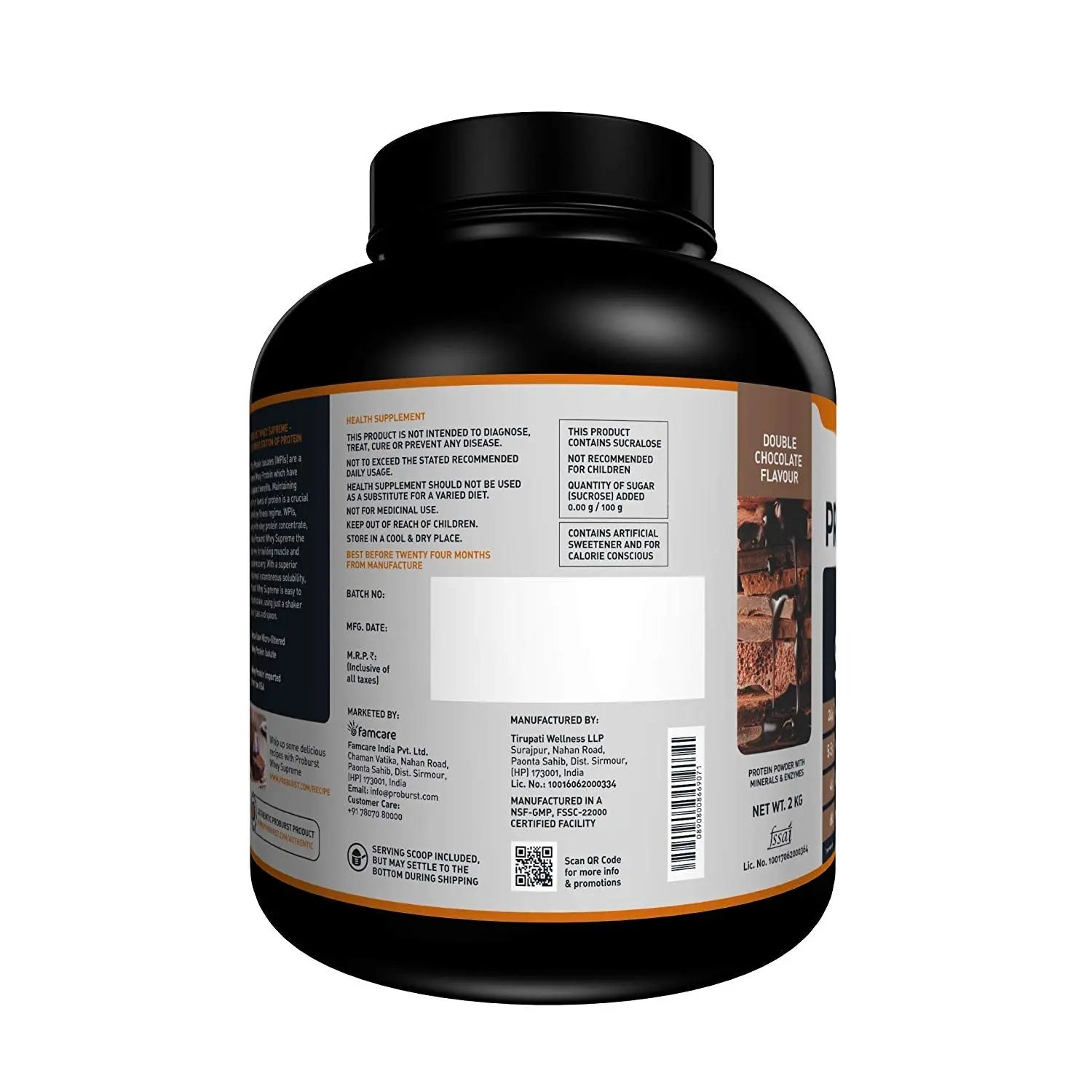 PROBURST WHEY SUPREME DOUBLE CHOCOLATE 2 KG - Muscle & Strength India - India's Leading Genuine Supplement Retailer 