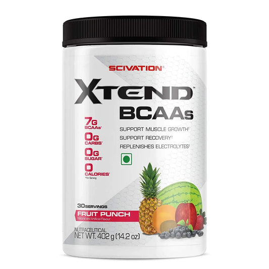 Scivation Xtend BCAA 30 Servings  Fruit Punch - Muscle & Strength India - India's Leading Genuine Supplement Retailer 