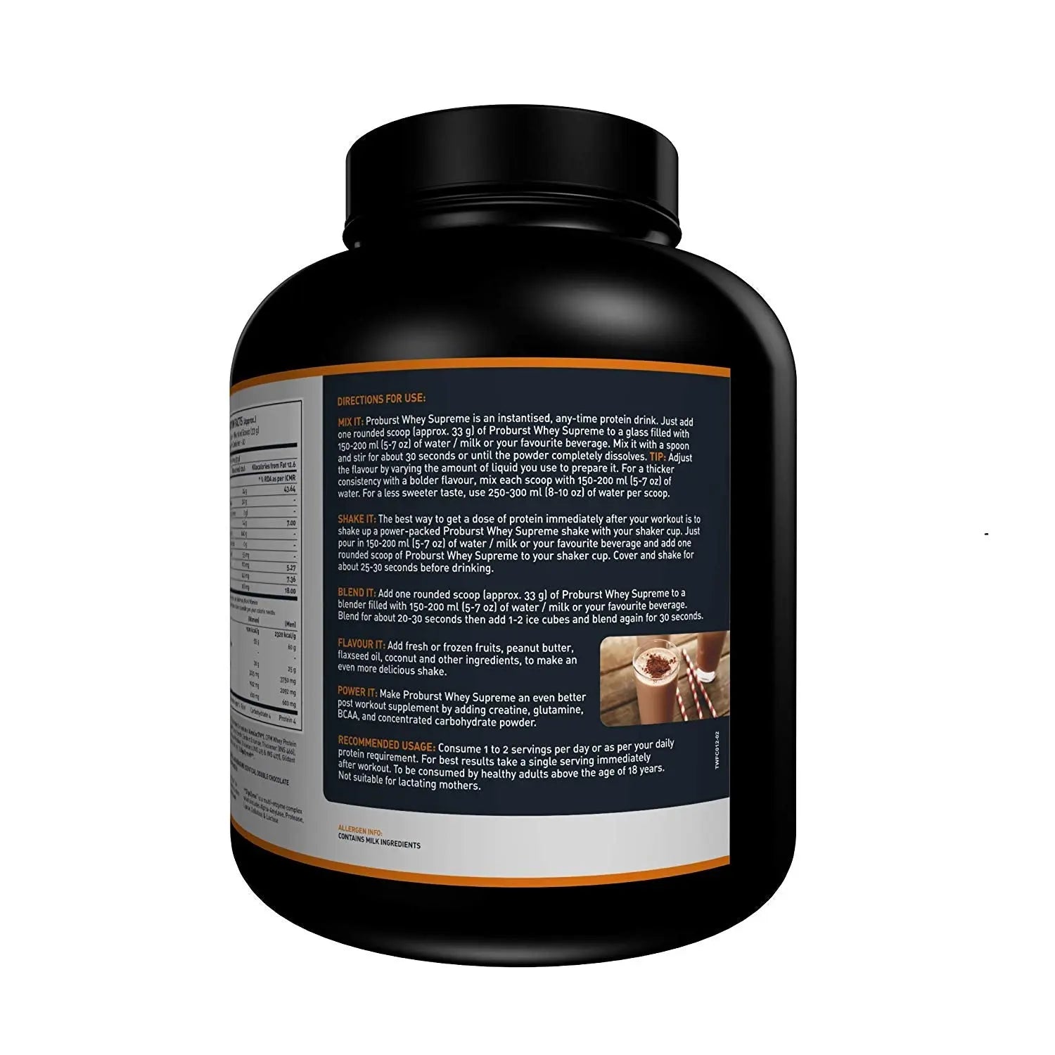 PROBURST WHEY SUPREME DOUBLE CHOCOLATE 2 KG - Muscle & Strength India - India's Leading Genuine Supplement Retailer 