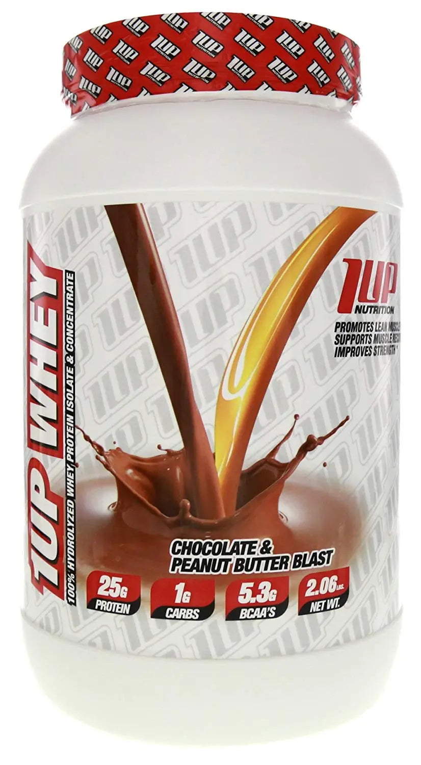 1UP WHEY CHOCOLATE & PEANUT BUTTER BLAST 2.06 LBS - Muscle & Strength India - India's Leading Genuine Supplement Retailer 