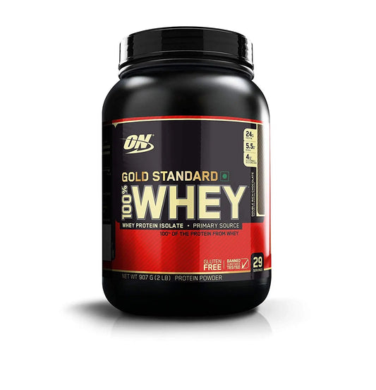 Optimum Nutrition (ON) 100% Whey Gold Standard - 2 Lbs (Double Rich Chocolate) - Muscle & Strength India - India's Leading Genuine Supplement Retailer 