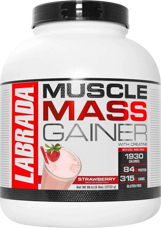 LABRADA MUSCLE MASS GAINER STRAWBERRY 6lbs - Muscle & Strength India - India's Leading Genuine Supplement Retailer 