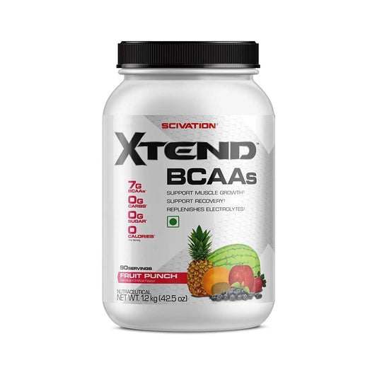 XTEND BCAAS 90 SERVINGS FRUIT PUNCH - Muscle & Strength India - India's Leading Genuine Supplement Retailer 