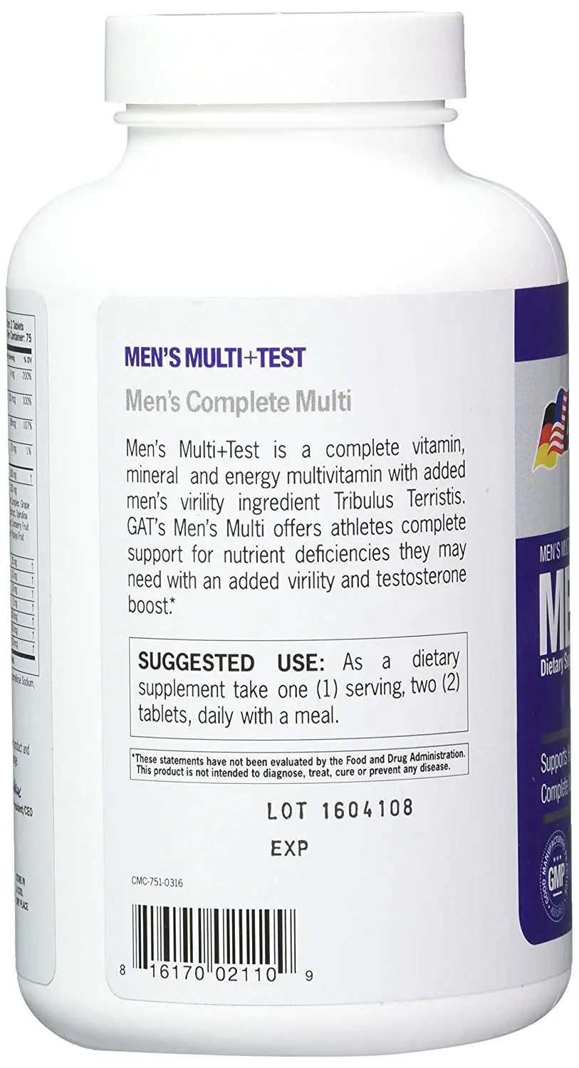 GAT MENS MULTI + TEST 150 TABLETS - Muscle & Strength India - India's Leading Genuine Supplement Retailer 