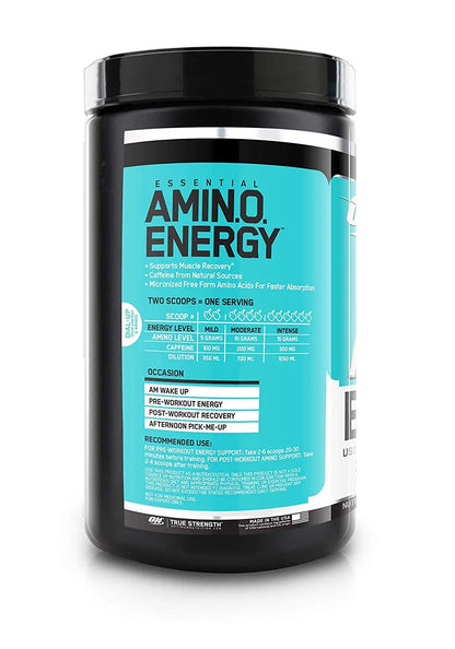 ON ESSENTIALS AMINO ENERGY 30 SERVING BLUEBERRY MOJITO FLAVOUR - Muscle & Strength India - India's Leading Genuine Supplement Retailer 