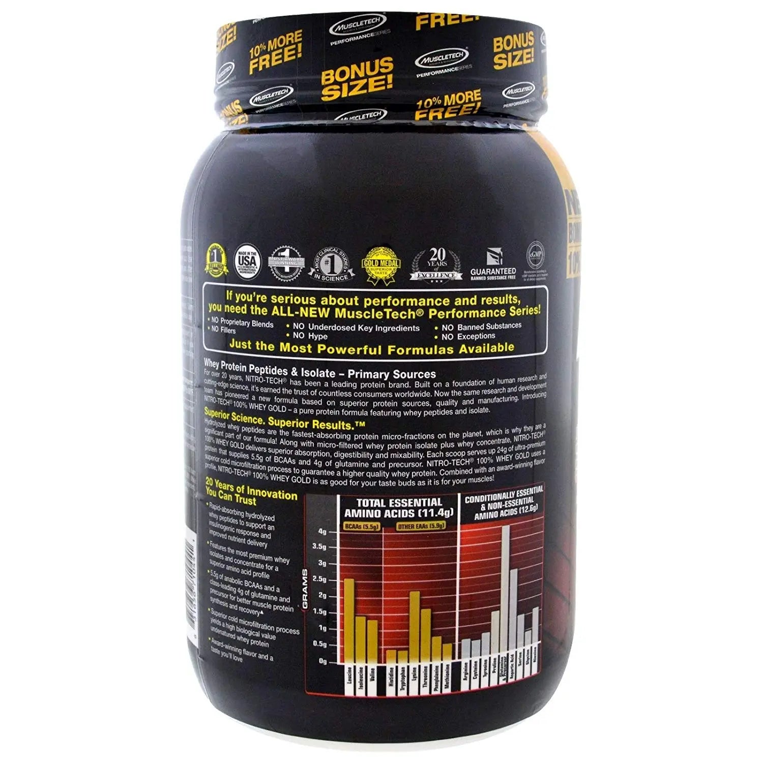 MT PERFORMANCE SERIES NITROTECHWHEY GOLD2.20 LBS COOKIES AND CRE - Muscle & Strength India - India's Leading Genuine Supplement Retailer 