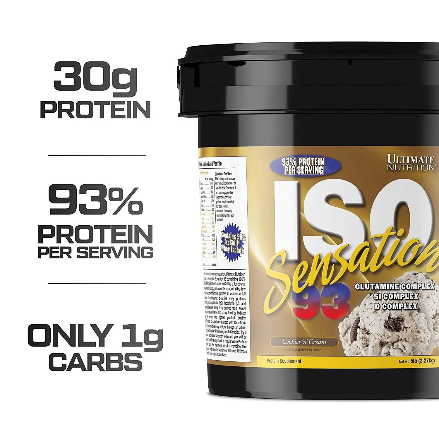 ULTIMATE NUTRITION ISO SENSATION 5 LBS COOKIES & CREAM - Muscle & Strength India - India's Leading Genuine Supplement Retailer 