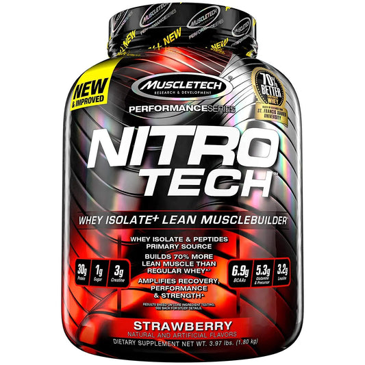 Muscletech Nitrotech Performance Series 4 lbs Strawberry - Muscle & Strength India - India's Leading Genuine Supplement Retailer 