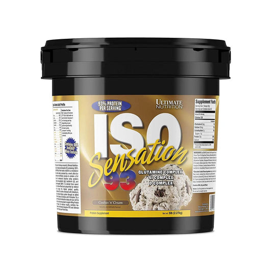 ULTIMATE NUTRITION ISO SENSATION 5 LBS COOKIES & CREAM - Muscle & Strength India - India's Leading Genuine Supplement Retailer 