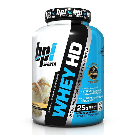 BPI SPORTS WHEY HD 4.1 LBS VANILLA CARAMEL - Muscle & Strength India - India's Leading Genuine Supplement Retailer 