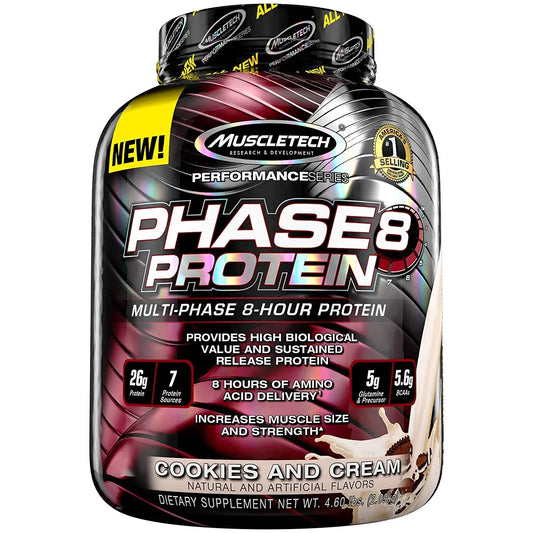 MUSCLETECH PERF SERIES PHASE 8 COOKIES & CREAM - Muscle & Strength India - India's Leading Genuine Supplement Retailer 