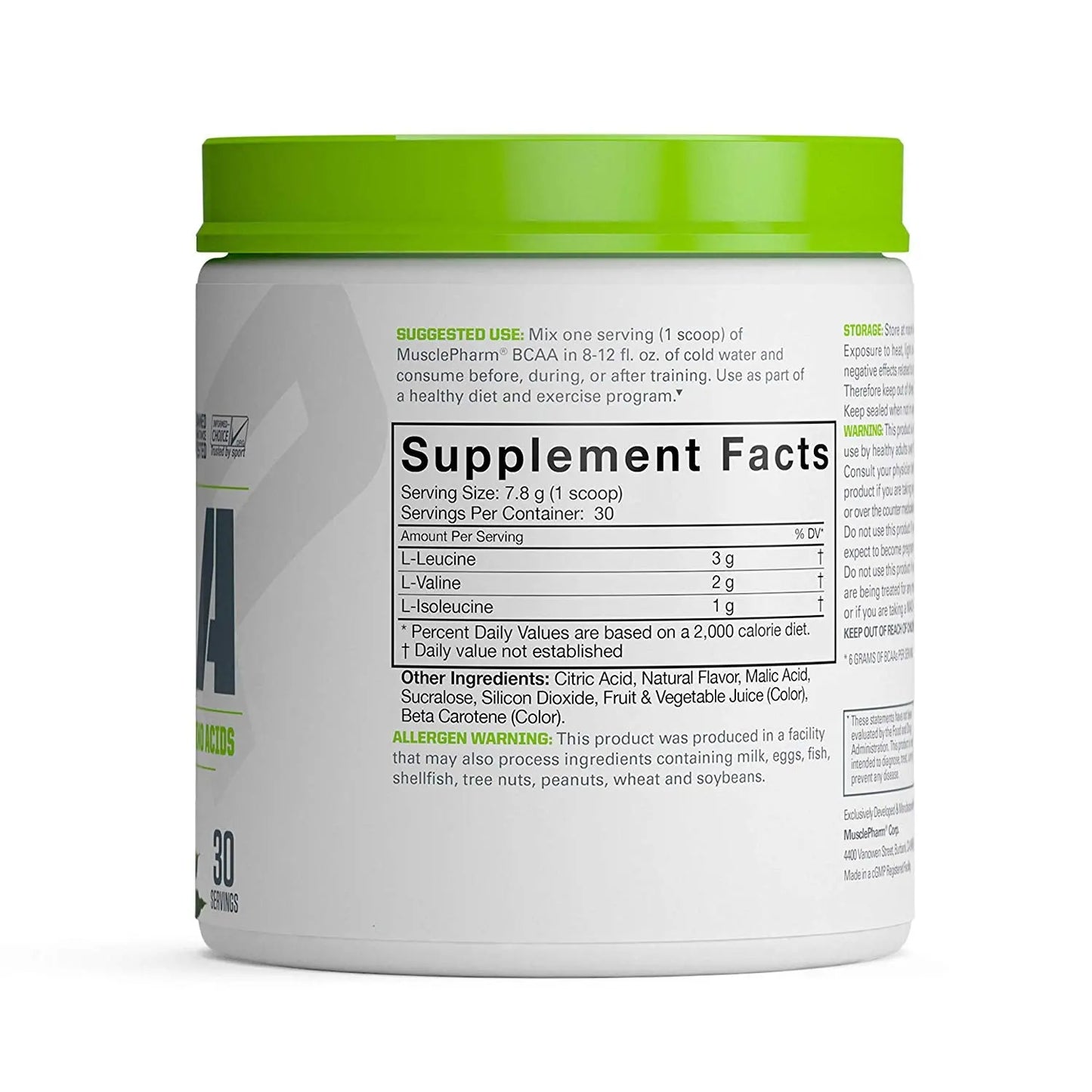 MUSCLEPHARM BCAA 3:1:2 LEMON LIME - Muscle & Strength India - India's Leading Genuine Supplement Retailer 