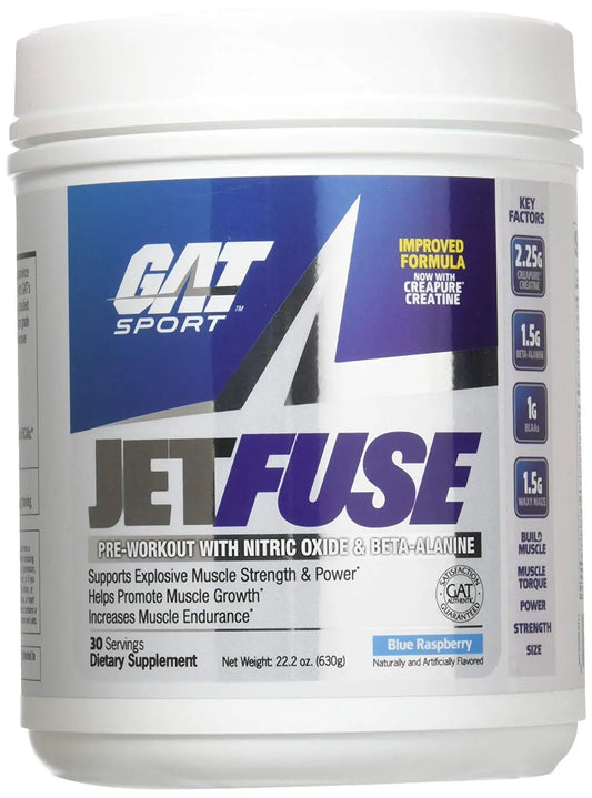 GAT SPORT JETFUSE BLUE RASPBERRY 30SERVINGS - Muscle & Strength India - India's Leading Genuine Supplement Retailer 