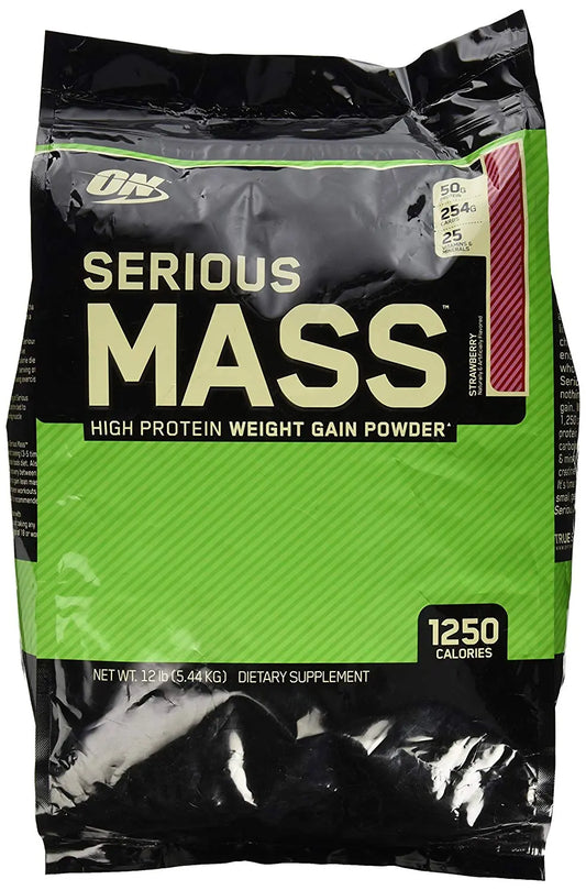 Optimum Nutrition (ON) Serious Mass - 12 lbs (Strawberry) - Muscle & Strength India - India's Leading Genuine Supplement Retailer 