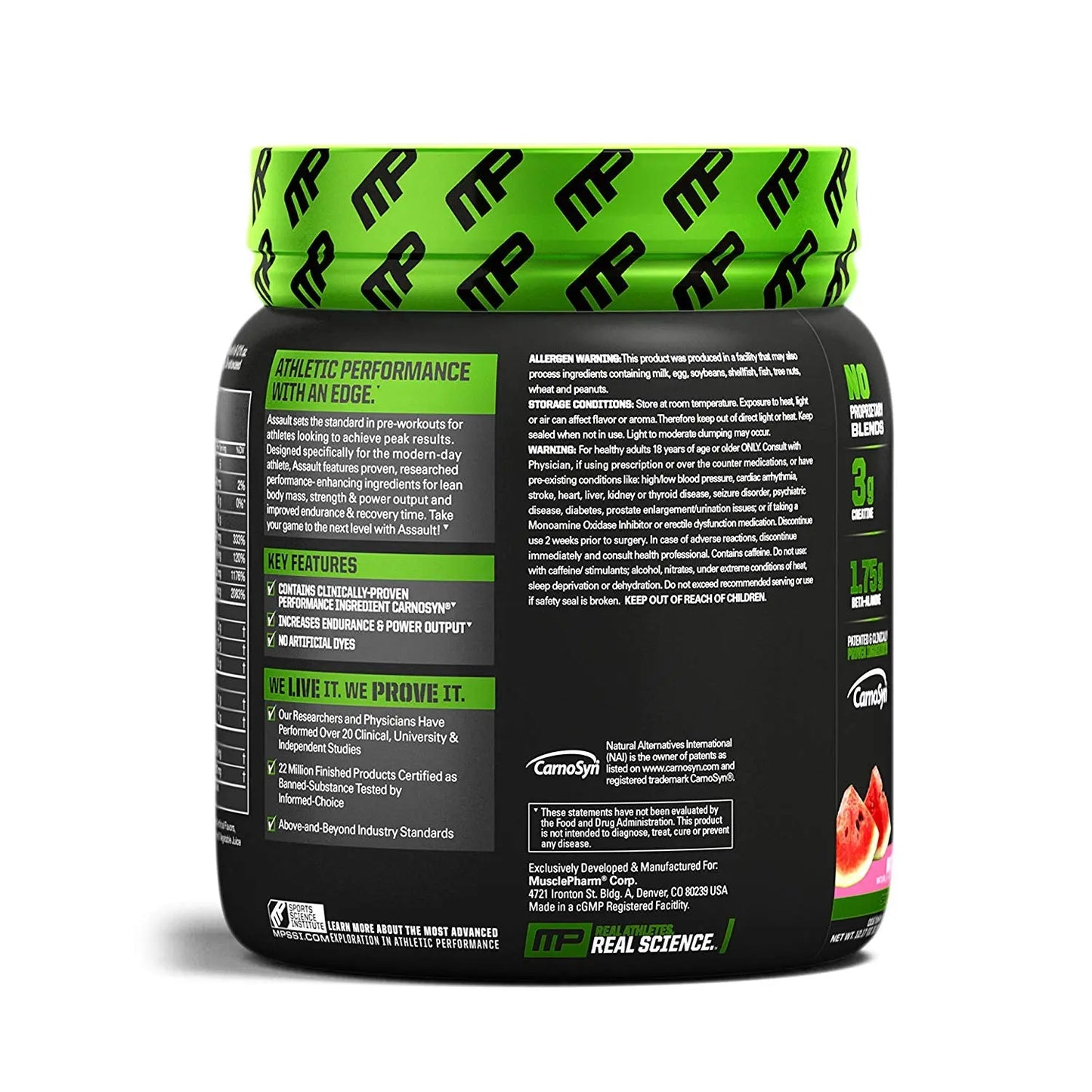 MP ASSAULT 345 GM WATERMELON - Muscle & Strength India - India's Leading Genuine Supplement Retailer 