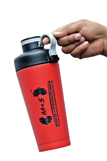 Muscle & Strength India Premium Steel Shaker With Loop - Muscle & Strength India - India's Leading Genuine Supplement Retailer 