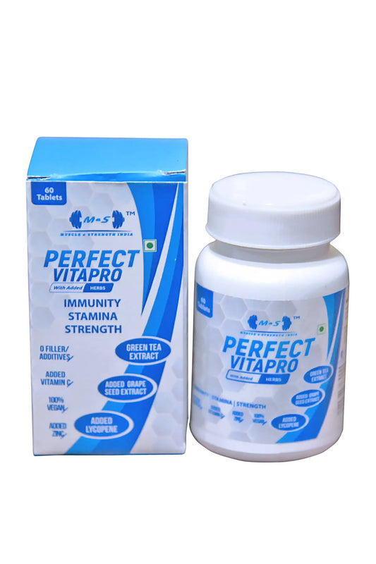 MUSCLE & STRENGTH INDIA PERFECT VITAPRO 60 TABLETS - Muscle & Strength India - India's Leading Genuine Supplement Retailer 