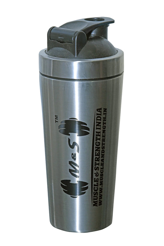 Muscle & Strength India Stainless Steel Shaker Bottle 739 ml - India's Leading Genuine Supplement Retailer