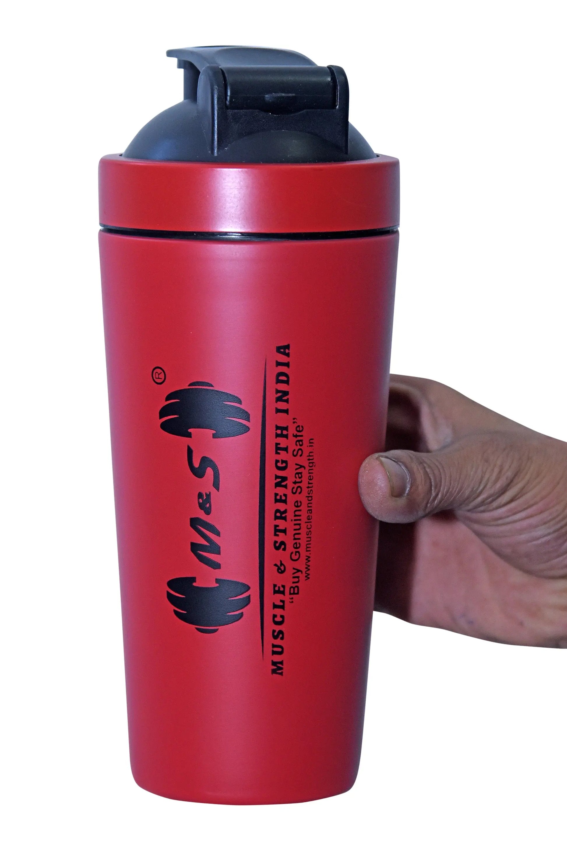 Muscle & Strength India Stainless Steel Shaker Bottle 739 ml - India's Leading Genuine Supplement Retailer