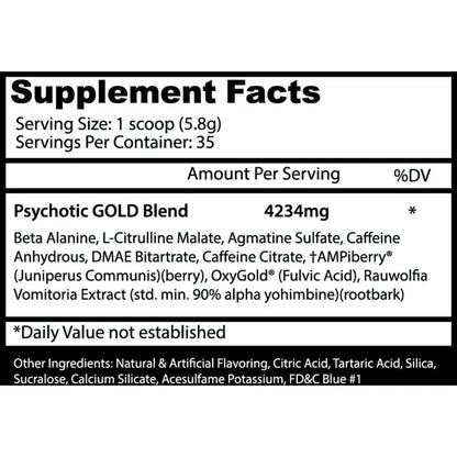 INSANE LABZ PSYCHOTIC GOLD 35 SERVINGS ORANGE - Muscle & Strength India - India's Leading Genuine Supplement Retailer 