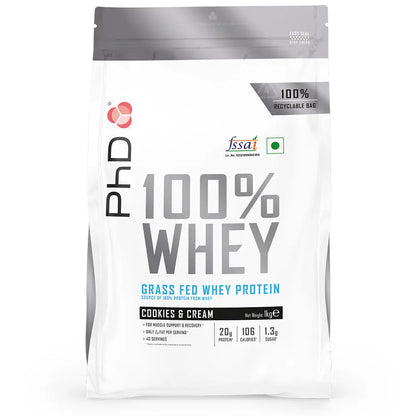 PhD Nutrition 100% Whey Protein Grass Fed - India's Leading Genuine Supplement Retailer